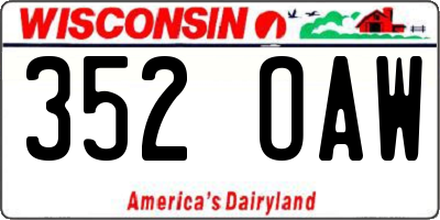 WI license plate 352OAW