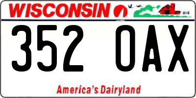 WI license plate 352OAX