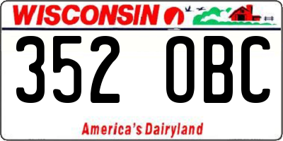 WI license plate 352OBC
