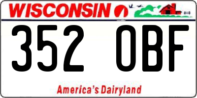 WI license plate 352OBF