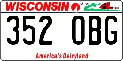 WI license plate 352OBG