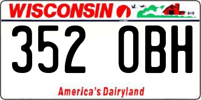 WI license plate 352OBH
