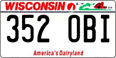 WI license plate 352OBI
