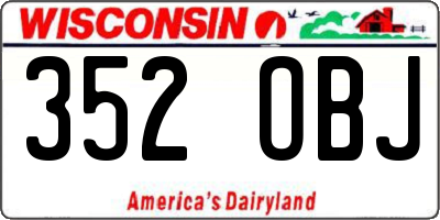 WI license plate 352OBJ
