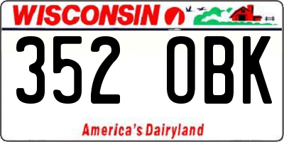 WI license plate 352OBK