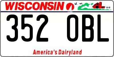 WI license plate 352OBL