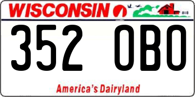 WI license plate 352OBO