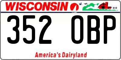 WI license plate 352OBP