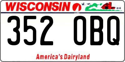 WI license plate 352OBQ