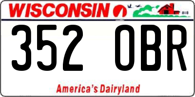 WI license plate 352OBR