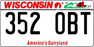 WI license plate 352OBT