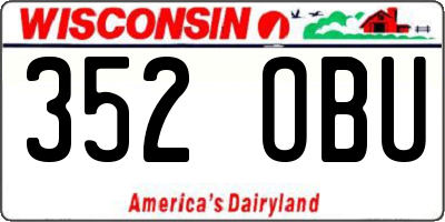 WI license plate 352OBU
