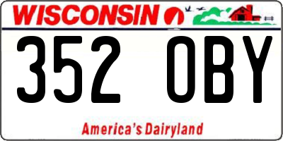 WI license plate 352OBY
