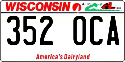 WI license plate 352OCA