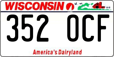 WI license plate 352OCF