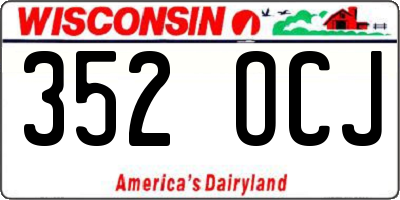 WI license plate 352OCJ
