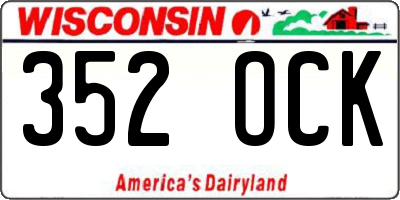 WI license plate 352OCK