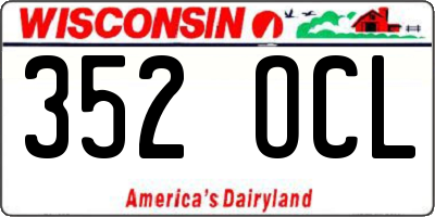 WI license plate 352OCL