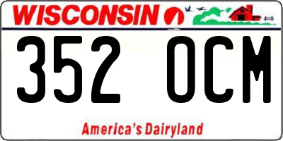WI license plate 352OCM