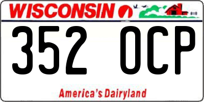 WI license plate 352OCP