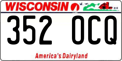 WI license plate 352OCQ