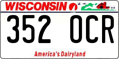 WI license plate 352OCR