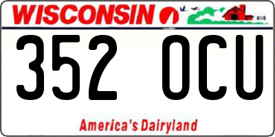 WI license plate 352OCU