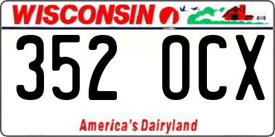 WI license plate 352OCX