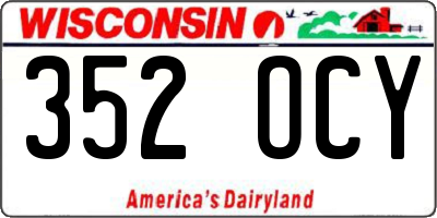 WI license plate 352OCY