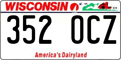 WI license plate 352OCZ