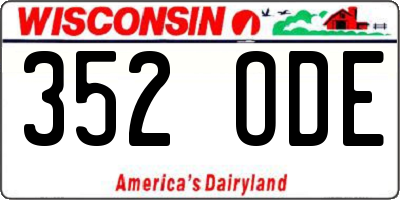 WI license plate 352ODE