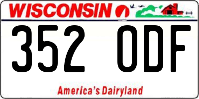 WI license plate 352ODF
