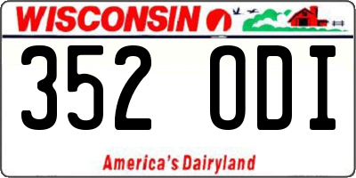 WI license plate 352ODI