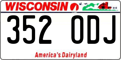 WI license plate 352ODJ