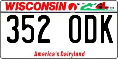 WI license plate 352ODK