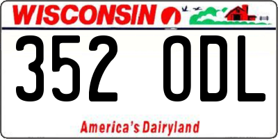 WI license plate 352ODL
