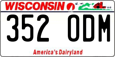 WI license plate 352ODM