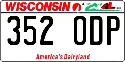 WI license plate 352ODP