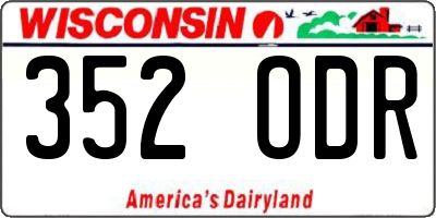 WI license plate 352ODR