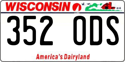 WI license plate 352ODS