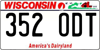 WI license plate 352ODT