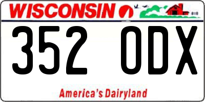 WI license plate 352ODX