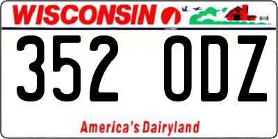 WI license plate 352ODZ