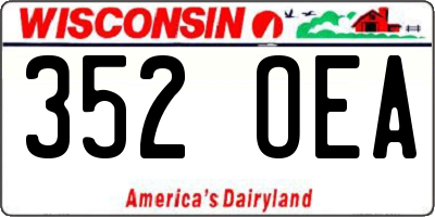 WI license plate 352OEA