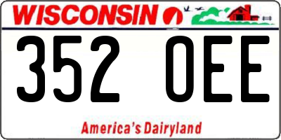 WI license plate 352OEE