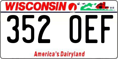 WI license plate 352OEF