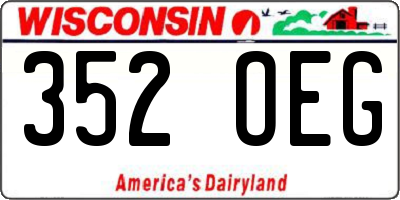 WI license plate 352OEG