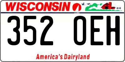 WI license plate 352OEH