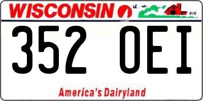 WI license plate 352OEI