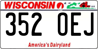 WI license plate 352OEJ